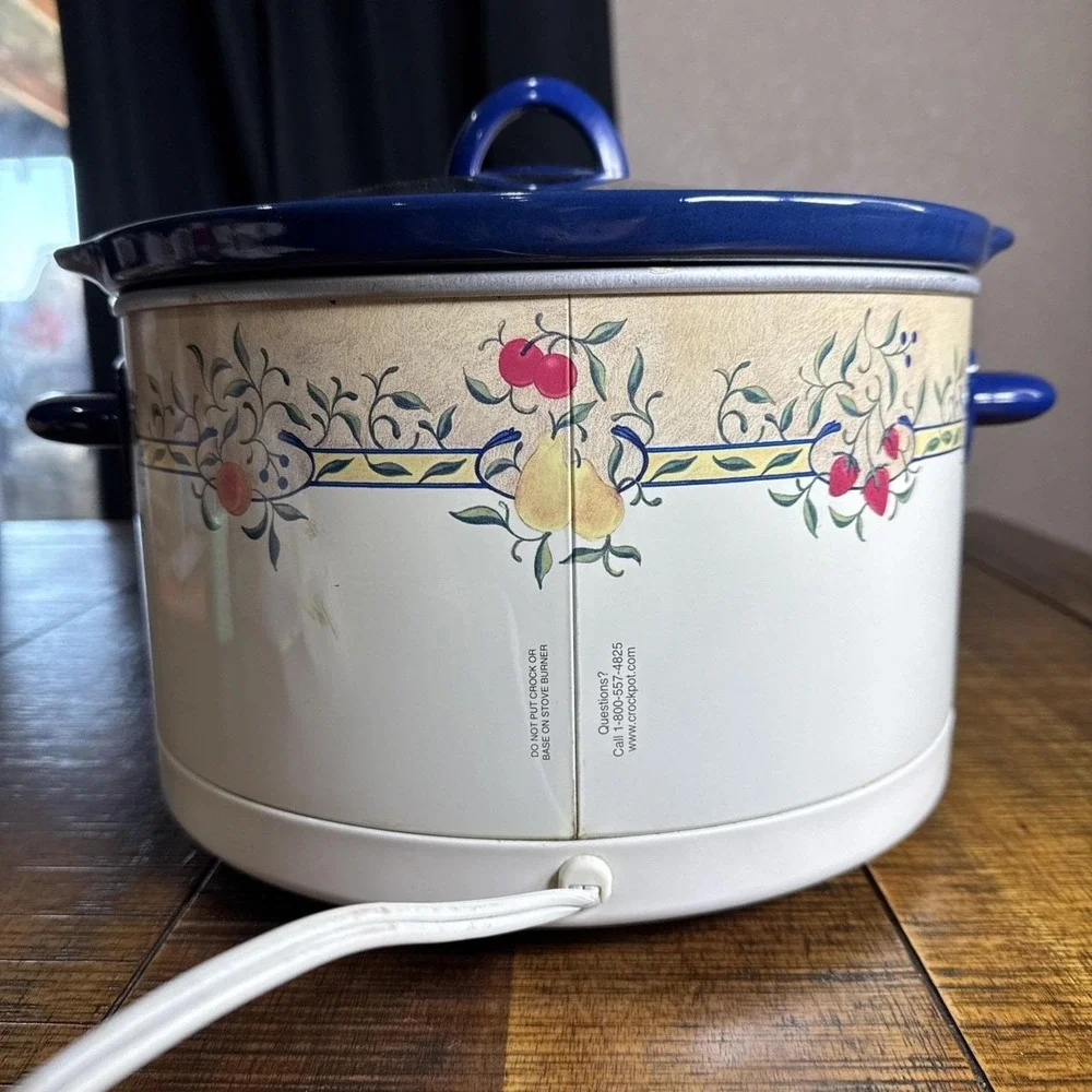 Rival Slow Cooker CrockPot Stoneware Summer Fruit Pattern 3355 5qt  Model SCR509
